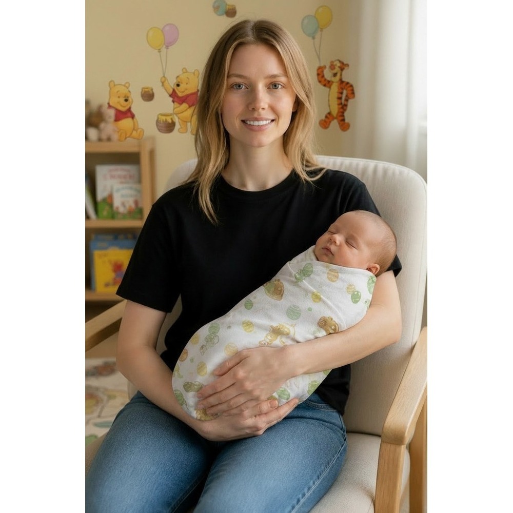 aden + anais essentials Swaddle Wrap 0-3‎ Months White Winnie the Pooh newborn